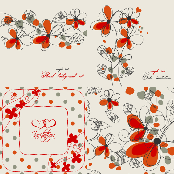 free vector Elegant floral background pattern 02 vector
